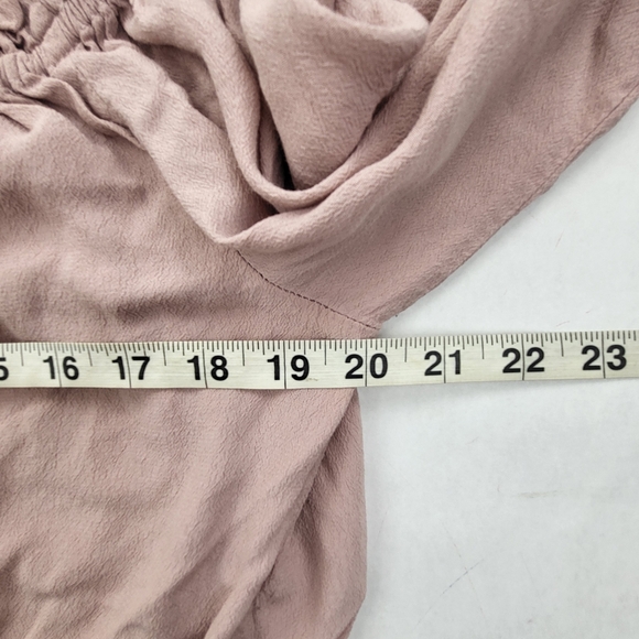 Forever 21 Gingham Off The Shoulder Crop Top Ling Sleeve Pink Size XL - Picture 8 of 8